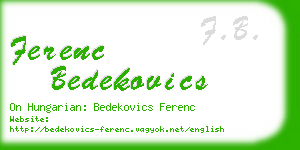 ferenc bedekovics business card